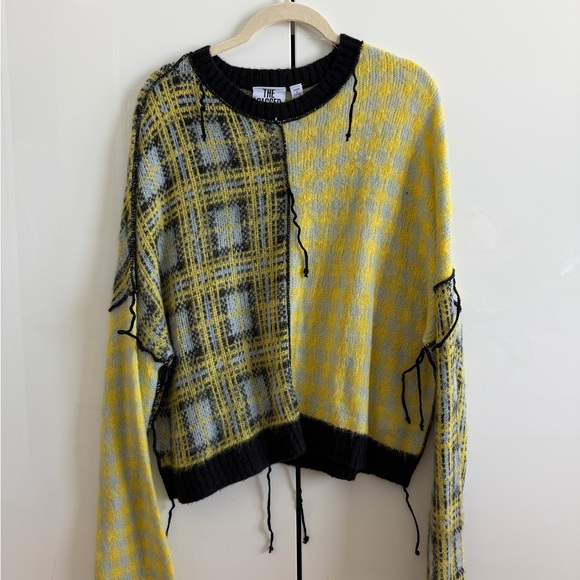 The Ragged Priest Sweaters - The Ragged Priest Yellow and Black Patchwork Sweater